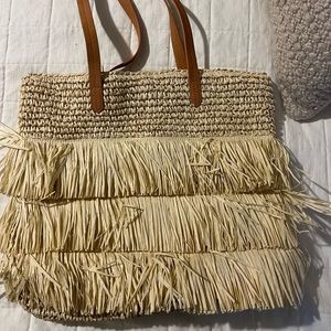 Straw Fringe Purse